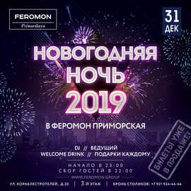 31 ДЕКАБРЯ - сказочная новогодняя ночь 2019 в FEROMON PRIMORSKAYA!